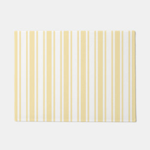 Paillasson Bandes de bonbons jaune pâle et blanc