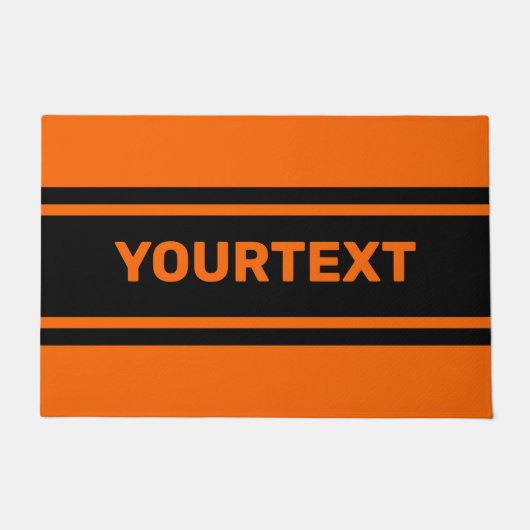 Paillasson Bandes de course orange personnalisées (Devant)