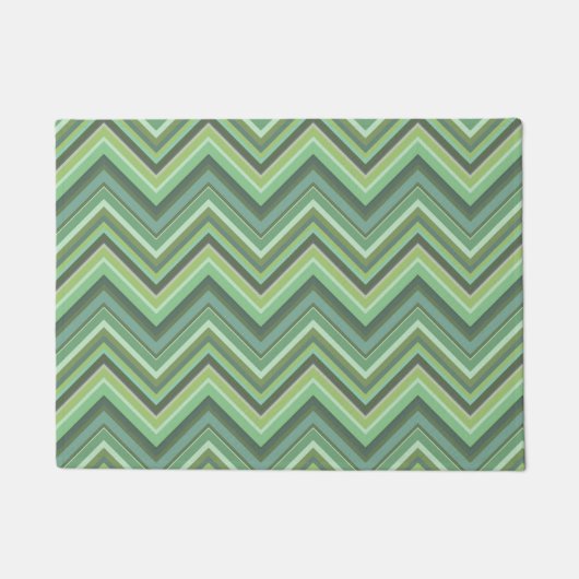 Paillasson Bandes de zigzag vert olive (Devant)