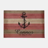 Paillasson Bandes marines en bois rouge et Brown (Devant)