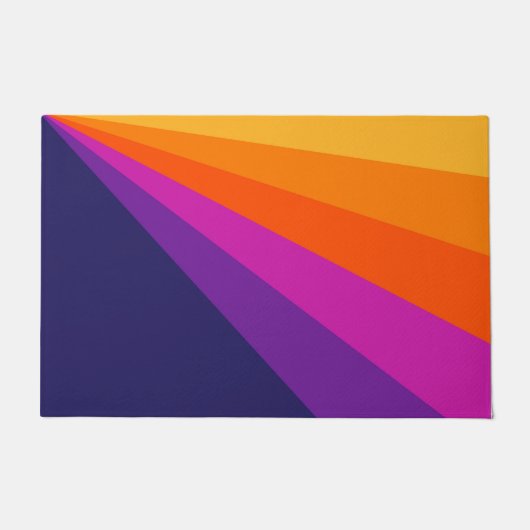 Paillasson Bandes rétro en diagonale violette et orange (Devant)