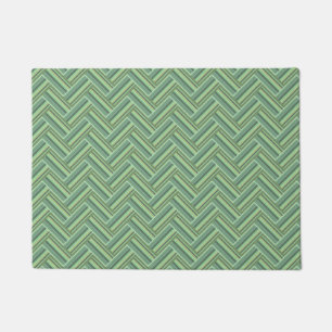 Paillasson Bandes vert olive double tissage