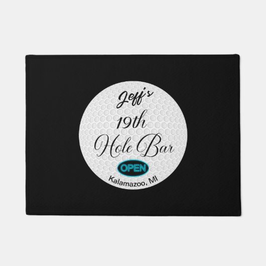 Paillasson Bar 19th Hole Bar Personnalisé Golf Ball Design Ba (Devant)