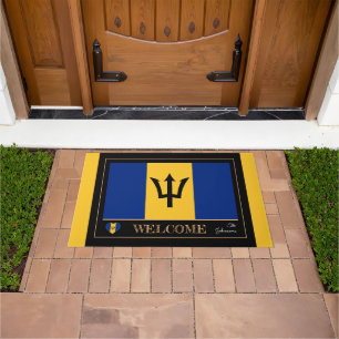 Paillasson Barbade & Barbade Flag house mats/sports Bienvenue