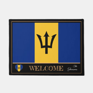 Paillasson Barbade & Barbade Flag house mats/sports Bienvenue