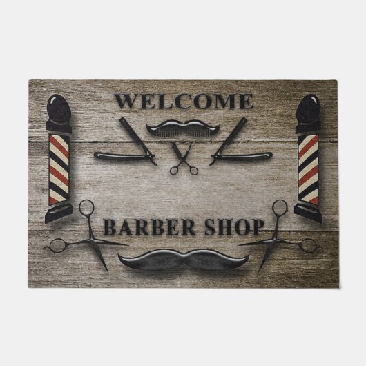 Paillasson Barber Shop Welcome Mat, Hair Salon Door Mat (Devant)