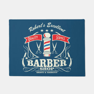 Paillasson Barbershop Barber Styliste bleu
