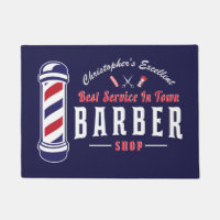 Barbershop Stylist Barber Blue Monogramme Porte Ma