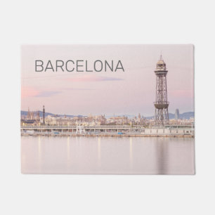 Paillasson Barcelona Skyline Sunset Catalogne Espagne