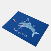 Paillasson Barracuda poisson affamé de la pêche dessin animé (Incliné)