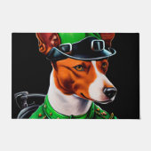Paillasson Basenji Chien conduisant vélo St. Patrick's Day (Devant)