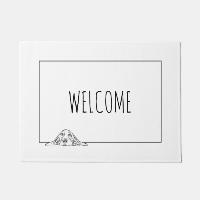 Paillasson basset blanc (Devant)