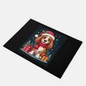 Paillasson Basset Hound Chien vêtements de Noël Santa Hat Chi (Incliné)