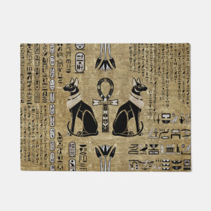 Paillasson Bastet - Chats Égyptiens Et Croix D'Ankh