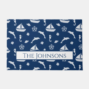 Paillasson Bateau à voile et Motif Marine Life