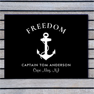 Paillasson Bateau Ancre nautique Capitaine Black