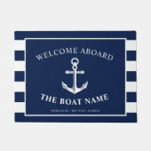 Paillasson Bateau et capitaine nautiques Name Navy Stripes (Devant)