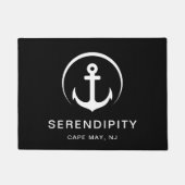 Paillasson Bateau moderne Ancre nautique Black Custom (Devant)