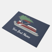 Paillasson Bateau ponton avec sapin de Noël en haut (Incliné)