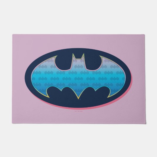 Paillasson Batman | Symbole rose et bleu (Devant)