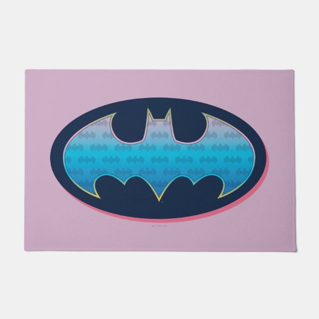 Paillasson Batman | Symbole rose et bleu (Devant)
