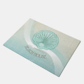Paillasson Beach House Clam Shell Aqua Blue ID623 (Incliné)