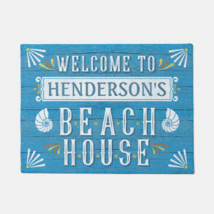Paillasson Beach House Coques côtières marines Nom personna