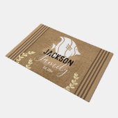 Paillasson Beach House Fish Burap Nom de famille (Incliné)