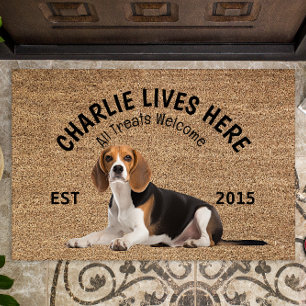 Paillasson Beagle Amoureux des chiens personnalisé mat