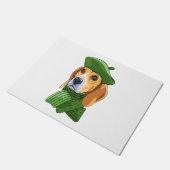 Paillasson Beagle de chien en vert béret français (Incliné)