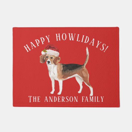 Paillasson Beagle Joyeux Howlidays Noël (Devant)