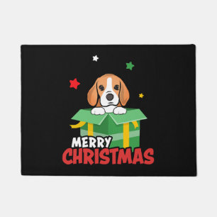 Paillasson Beagle Père Noël Amoureux de les chiens Joyeux Noë