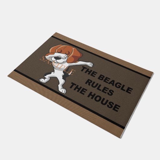 Paillasson Beagle Rules The House Doormat, Beagle Lover (Incliné)