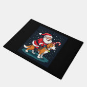 Paillasson Beagle Xmas Éclairage Père Noël équitation Beagle  (Incliné)