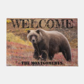 Paillasson Bear Walking In Fall Coloured Grass Photo Custom (Devant)