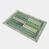 Paillasson Beau Bienvenue Mat Vert, mignonne Slogan (Incliné)