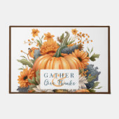 Paillasson Beau Citrouille de Thanksgiving d'automne (Devant)