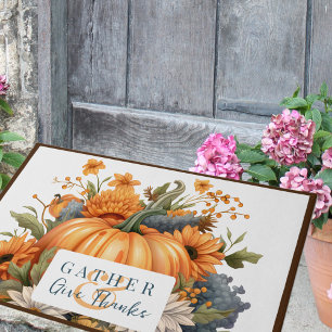 Paillasson Beau Citrouille de Thanksgiving d'automne