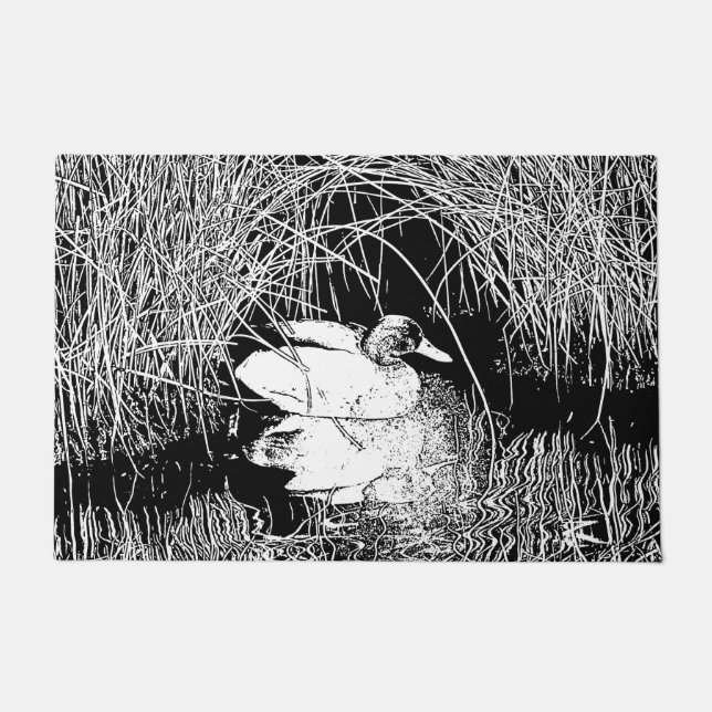 Paillasson Beau noir blanc contraste haut Mallard Canard (Devant)