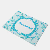 Paillasson Beau Oiseaux Bleus Bienvenue (Incliné)