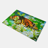 Paillasson Beau Papillon Monarque Orange Photo Bienvenue (Incliné)