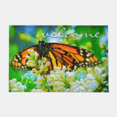 Paillasson Beau Papillon Monarque Orange Photo Bienvenue (Devant)