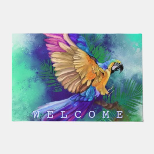 Paillasson Beau Parrot Colorful Parrot Welcome Doormat (Devant)