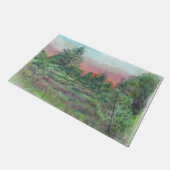 Paillasson Beau paysage Art Arbres Ciel rose (Incliné)