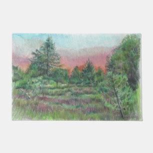 Paillasson Beau paysage Art Arbres Ciel rose