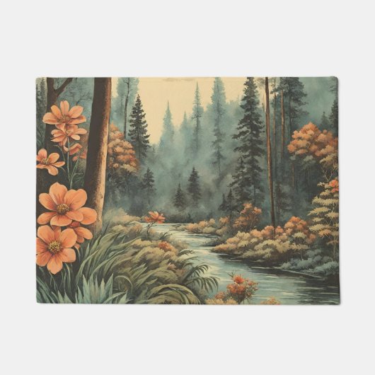 Paillasson Beau paysage de la rivière Forêt (Devant)