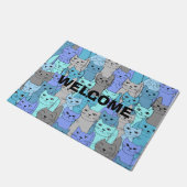 Paillasson Beaucoup de Blue Cats Design (Incliné)