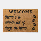 Paillasson Beaucoup de chiens dans ici Amoureux des chiens an (Devant)