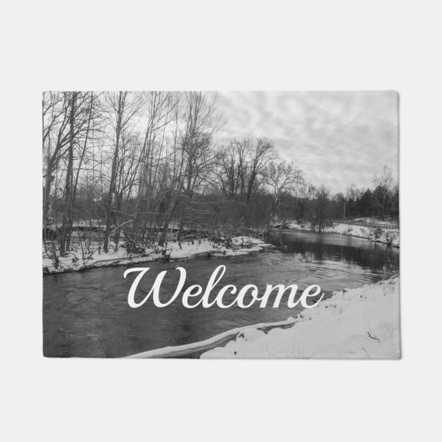 Paillasson Beauté de neige James River Grayscale Welcome Door (Devant)