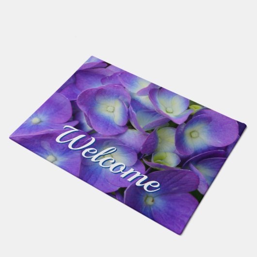 Paillasson Beauté d'une Hydrangée Bleue Porte d'Accueil (Incliné)